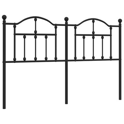 vidaXL Metal Headboard Black 150 cm