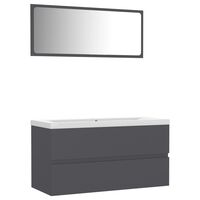 vidaXL Bathroom Furniture Set Grey Engineered Wood