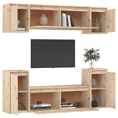 vidaXL TV Cabinets 6 pcs Solid Wood Pine