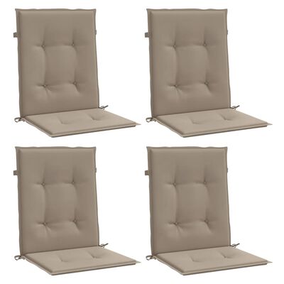 vidaXL Garden Lowback Chair Cushions 4 pcs Taupe 100x50x3 cm Oxford Fabric