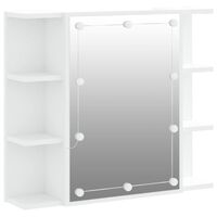 vidaXL Mirror Cabinet with LED White 70x16.5x60 cm