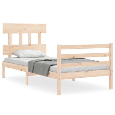 vidaXL Bed Frame without Mattress Single Solid Wood