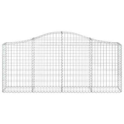 vidaXL Arched Gabion Baskets 2 pcs 200x30x80/100 cm Galvanised Iron