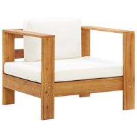 vidaXL Garden Chair with Cushion Cream Solid Acacia Wood