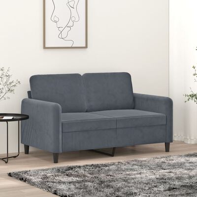 vidaXL 2-Seater Sofa Dark Grey 120 cm Velvet