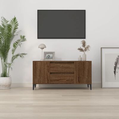 vidaXL TV Cabinet Brown Oak 102x44.5x50 cm Engineered Wood