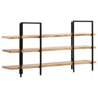 vidaXL 3-Tier Bookcase 160x31x80 cm Solid Mango Wood