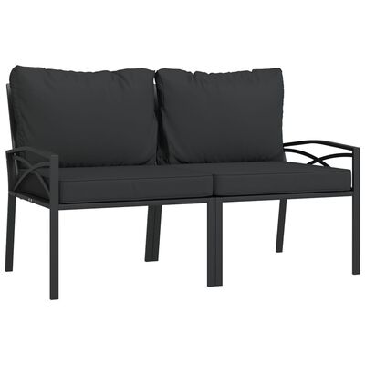 vidaXL 7 Piece Garden Lounge Set with Grey Cushions Steel