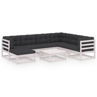 vidaXL 8 Piece Garden Lounge Set with Cushions Solid Pinewood