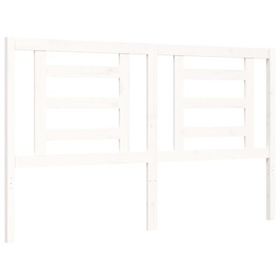 vidaXL Bed Frame without Mattress White King Size Solid Wood Pine