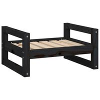 vidaXL Dog Bed Black 55.5x45.5x28 cm Solid Pine Wood