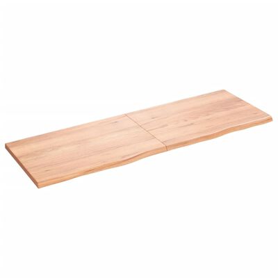 vidaXL Wall Shelf Light Brown 180x60x(2-4) cm Treated Solid Wood Oak