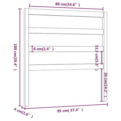 vidaXL Bed Headboard 95x4x100 cm Solid Wood Pine