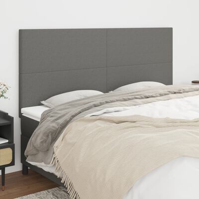 vidaXL Headboards 4 pcs Dark Grey 80 cm Fabric