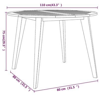 vidaXL 5 Piece Garden Dining Set Solid Wood Acacia