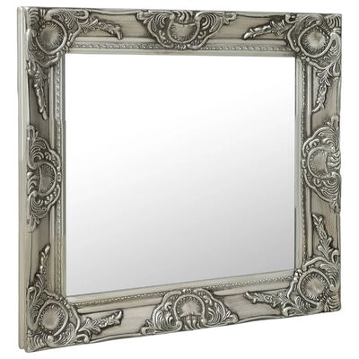 vidaXL Wall Mirror Baroque Style 60x60 cm Silver