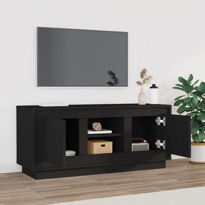 vidaXL TV Cabinet Black 102x35x45 cm Engineered Wood