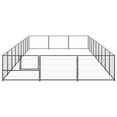 vidaXL Dog Kennel Black 27 m² Steel