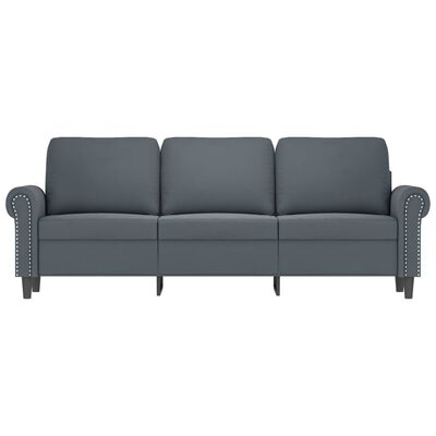 vidaXL 3-Seater Sofa Dark Grey 180 cm Velvet