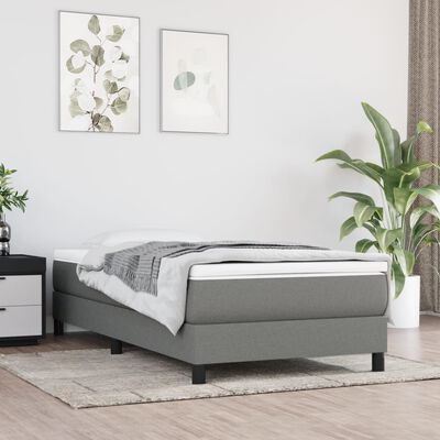 vidaXL Pocket Spring Bed Mattress Dark Grey 90x190x20 cm Fabric