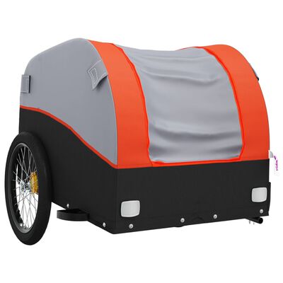 vidaXL Bike Trailer Black and Orange 45 kg Iron