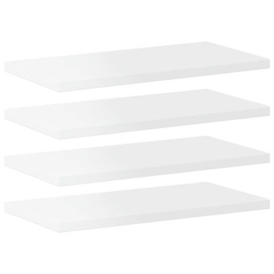 vidaXL Bookshelf Boards 4 pcs High Gloss White 40x20x1.5 cm Engineered Wood