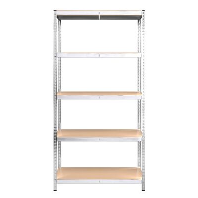 vidaXL 5-Layer Shelves 5 pcs Silver Steel&Engineered Wood