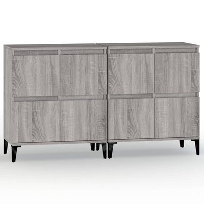 vidaXL Sideboards 2 pcs Grey Sonoma 60x35x70 cm Engineered Wood