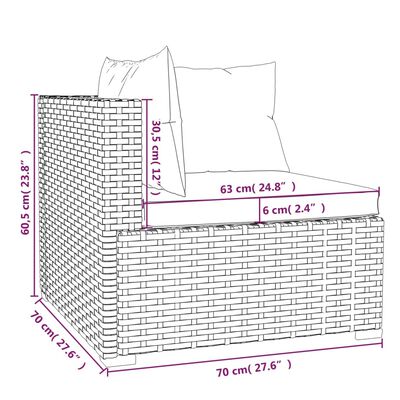 vidaXL 11 Piece Garden Lounge Set with Cushions Grey Poly Rattan