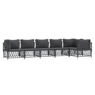 vidaXL 6 Piece Garden Lounge Set with Cushions Anthracite Steel