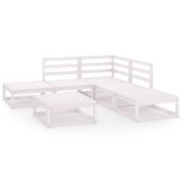 vidaXL 6 Piece Garden Lounge Set White Solid Wood Pine