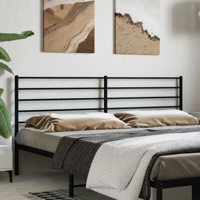 vidaXL Metal Headboard Black 180 cm