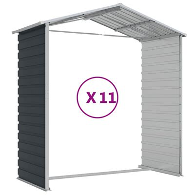 vidaXL Garden Shed Anthracite 191x980x198 cm Galvanised Steel