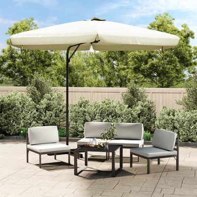 vidaXL Garden Parasol with Steel Pole 300 cm Sand White