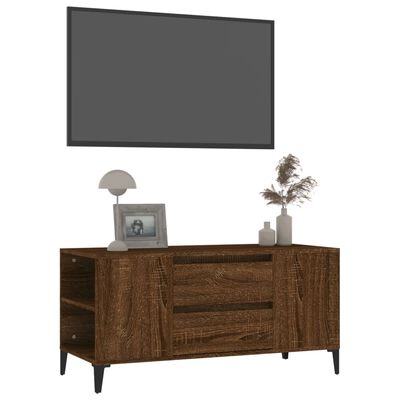 vidaXL TV Cabinet Brown Oak 102x44.5x50 cm Engineered Wood