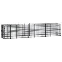 vidaXL Outdoor Dog Kennel Steel 18.43 m²