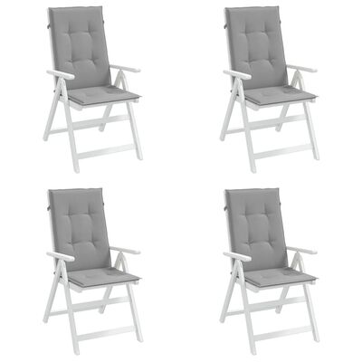 vidaXL Garden Highback Chair Cushions 4 pcs Grey 120x50x3 cm Fabric