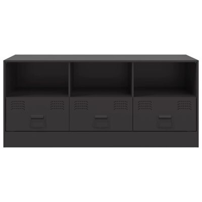 vidaXL TV Cabinet Black 99x39x44 cm Steel