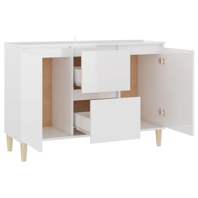 vidaXL Sideboard High Gloss White 101x35x70 cm Engineered Wood