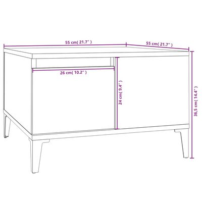 vidaXL Coffee Table Grey Sonoma 55x55x36.5 cm Engineered Wood