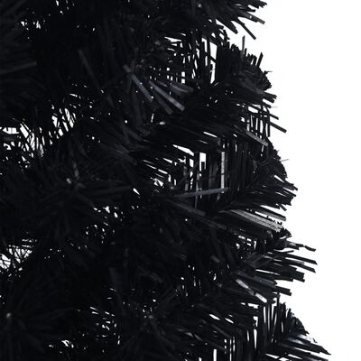 vidaXL Artificial Half Christmas Tree with Stand Black 120 cm PVC