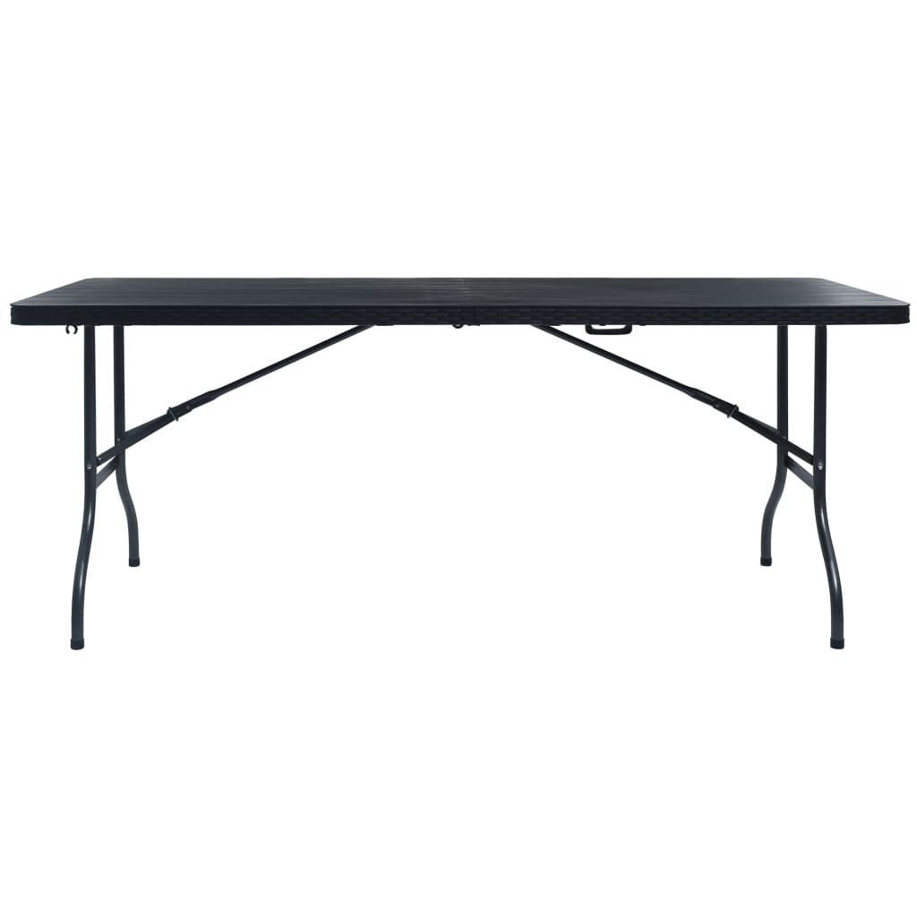 black rattan folding table