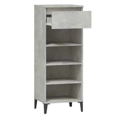 vidaXL Shoe Rack Concrete Grey 40x36x105 cm Engineered Wood