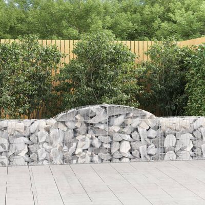 vidaXL Arched Gabion Baskets 9 pcs 300x30x60/80 cm Galvanised Iron