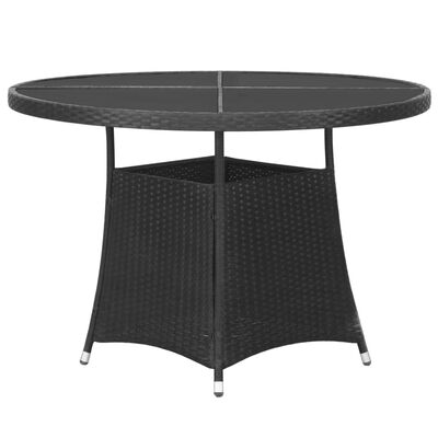 vidaXL 7 Piece Garden Dining Set Poly Rattan Black