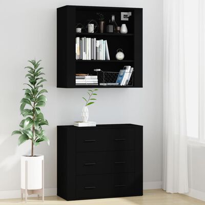 vidaXL Highboard Black Engineered Wood