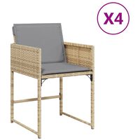 vidaXL Garden Chairs with Cushions 4 pcs Mix Beige Poly Rattan