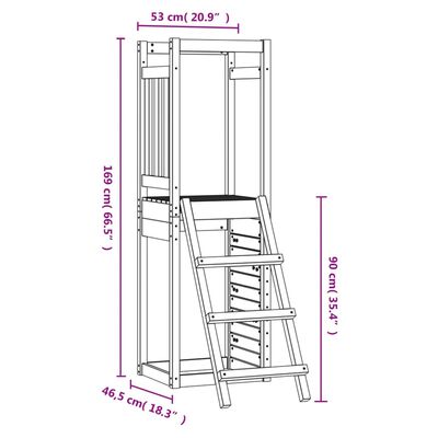 vidaXL Outdoor Playset 53x46.5x169 cm Impregnated Wood Pine