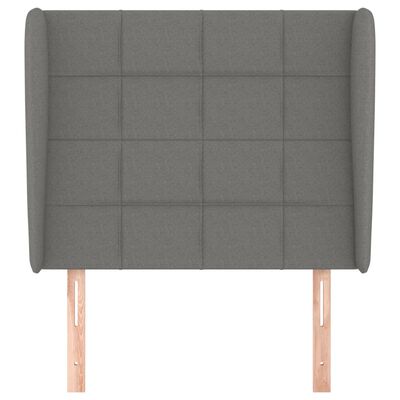 vidaXL Headboard with Ears Dark Grey 103 cm Fabric