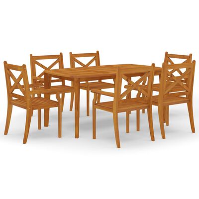 vidaXL 7 Piece Garden Dining Set Solid Wood Acacia